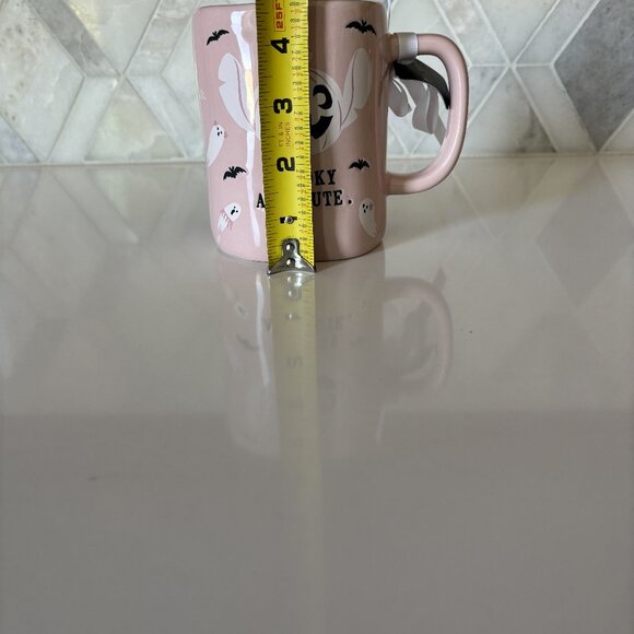 Rae Dunn Disney Spooky and Cute Stitch Mug Pink Textured New - Picture 10 of 10